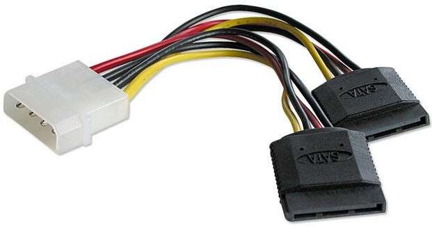 LINDY 0.15M MOLEX M TO 2X SATA Y-SPLITTER (33299)