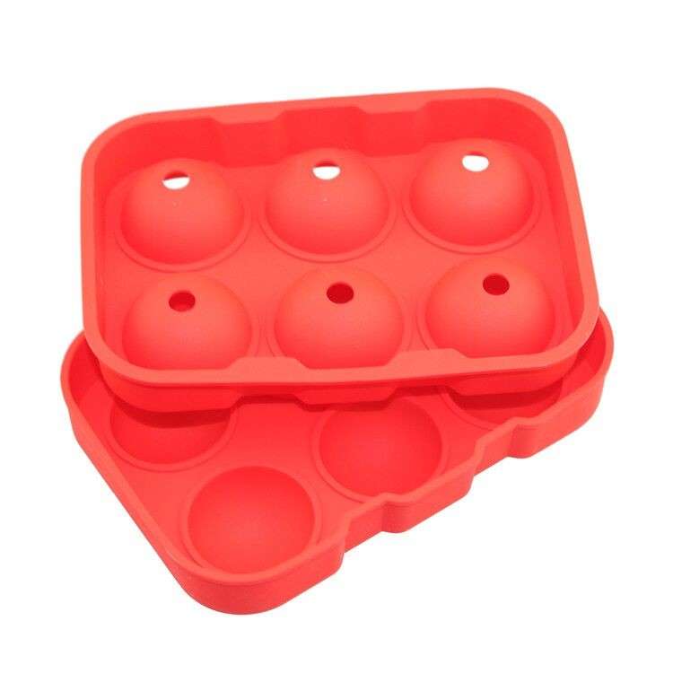 Gin Tribe J8_37 - 6 Giant Ball Boulders for Gin Ice Ball Tray - Red - Gin Tribe