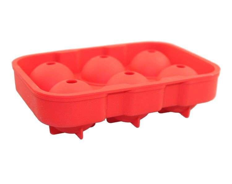 Gin Tribe J8_37 - 6 Giant Ball Boulders for Gin Ice Ball Tray - Red - Gin Tribe
