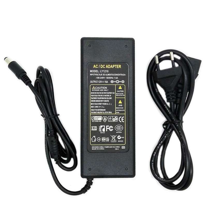 12V 10A AC/DC Adapter for 5050 3528 LED RGB Strip Light LY1210 Power Supply