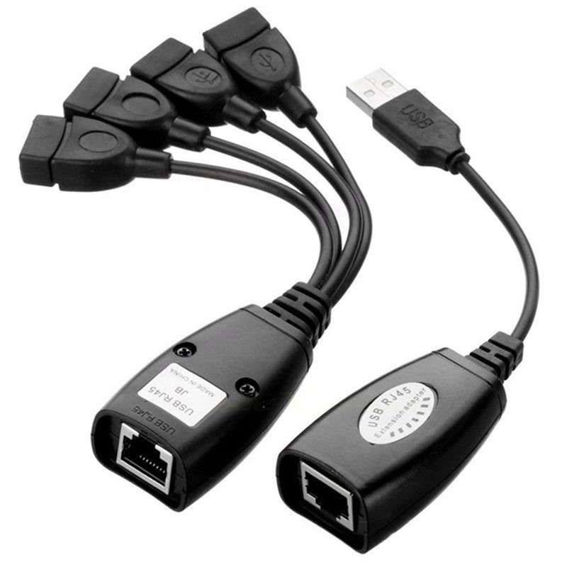50m USB Extender over Cat5e / Cat6 + 4 Way USB HUB
