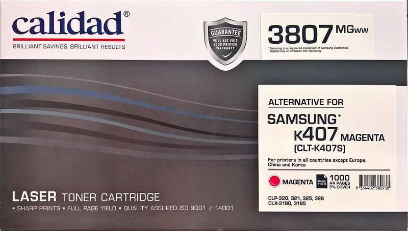 Calidad SAMSUNG Compatible Toner M407 - Magenta