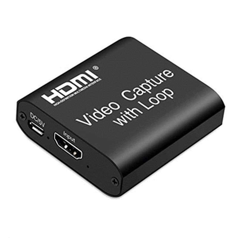 HDMI Video Capture Card with Loop Out USB 2.0 Capture Card for Live Streaming Broadcasting Video Rec