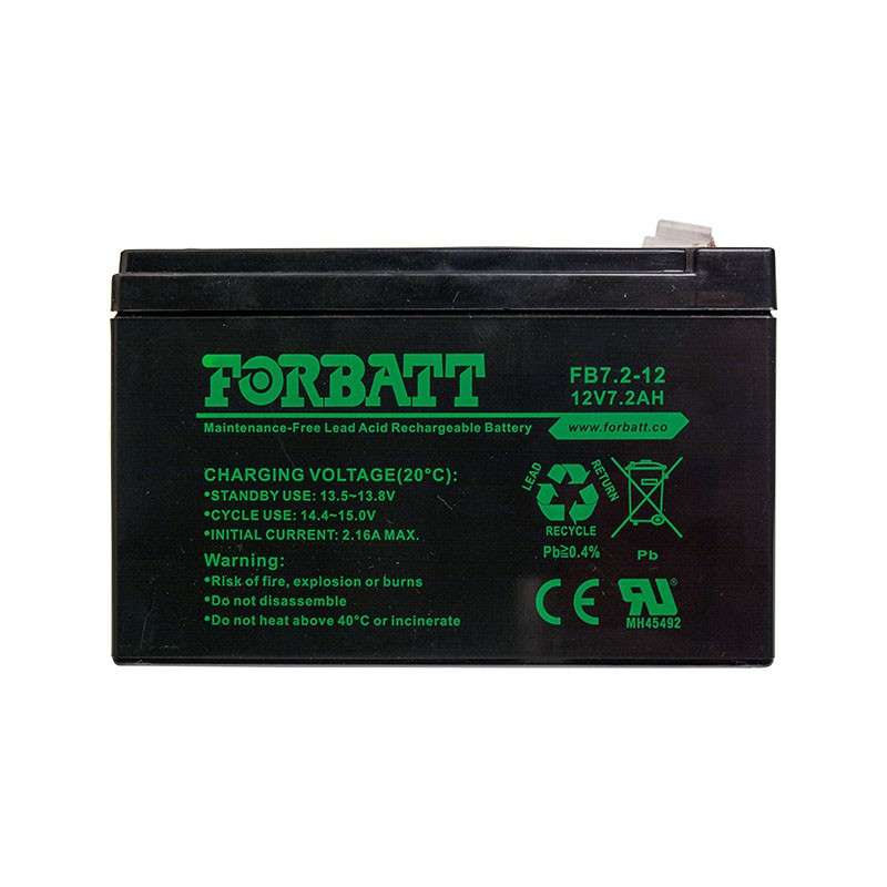 Forbatt 12V 7.2AH AGM Lead Acid Battery - 12V 7AH (Gates / Alarms / CCTV)