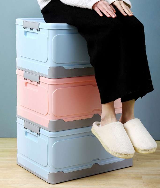 Foldable Storage Clip Boxes - Large - Blue