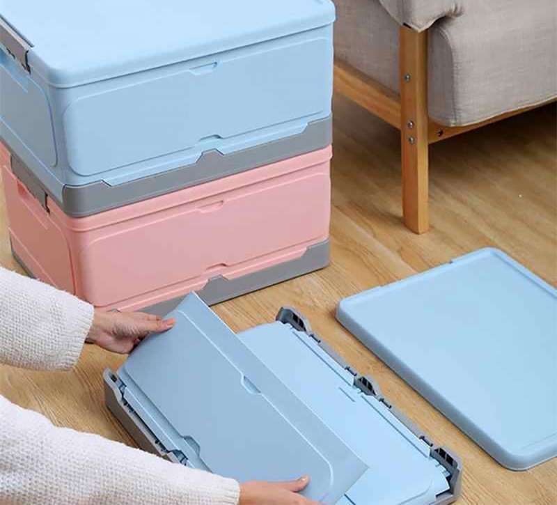Foldable Storage Clip Boxes - Large - Blue