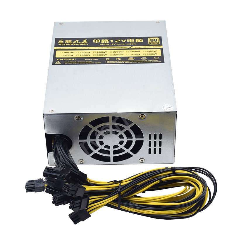 OEM 80 Plus Platinum 1800W Mining PCI-E Power Supply (PSU) - 10x PCI Express