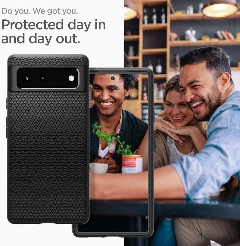 Spigen Liquid Air Armor Designed for Google Pixel 6 Case (2021) - Matte Black