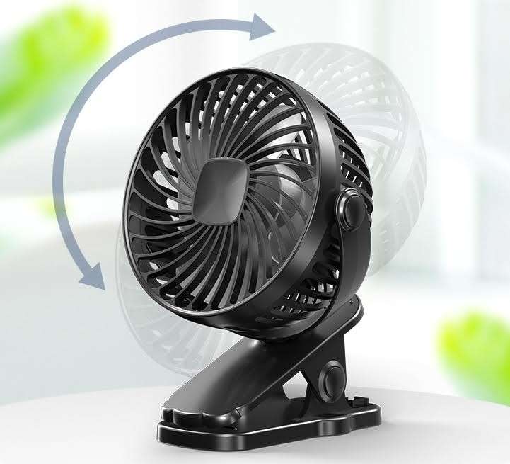 Mini Portable USB Fan with clamp - Black