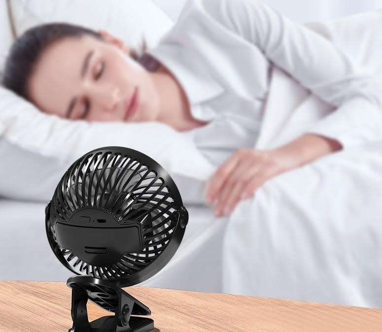 Mini Portable USB Fan with clamp - Black
