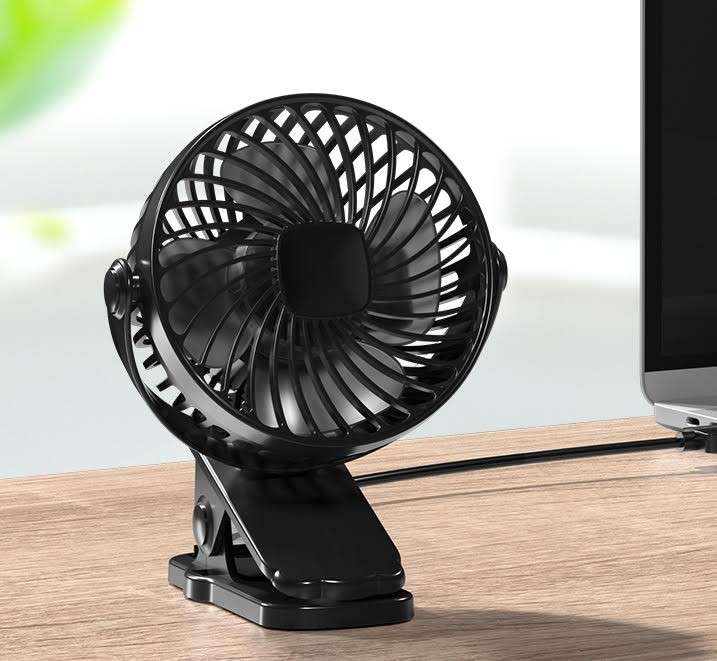 Mini Portable USB Fan with clamp - Black