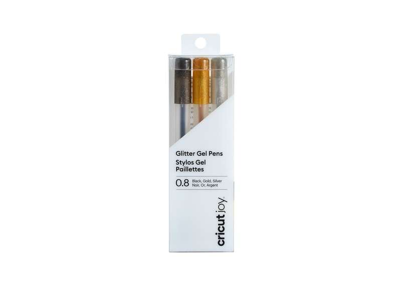 Cricut 2008070 Joy Medium Point Gel Pen Set 3-pack - Glitter Black , Gold , Silver