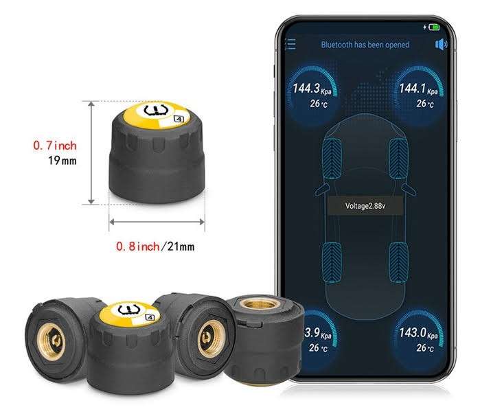 Tyre Pressure Monitor with Bluetooth Monitoring