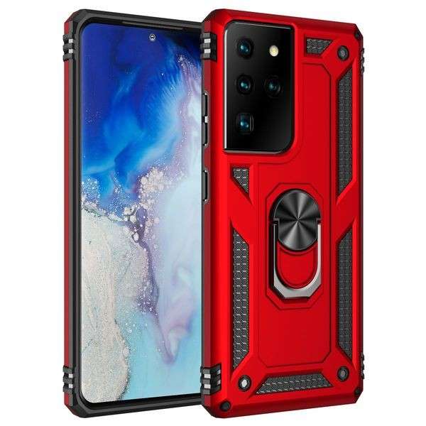 Tuff-Luv Rugged Case and Stand for Samsung Galaxy  S21 Ultra - Red (5055261885359)
