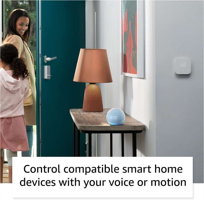 Echo Dot Smart Speaker (5th Gen, 2022 Release) - with Clock & Alexa - Cloud Blue