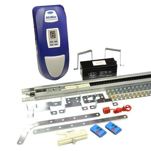 E.T. System GA100-11 - DC Blue Advanced Garage Door Opener Sectional Kit / 24V Battery / 2 Button Tr