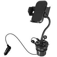 Macally MCUPPOWER Car Cup Holder with USB Charger to Mount Phone and Charger iPhone/Smartphone