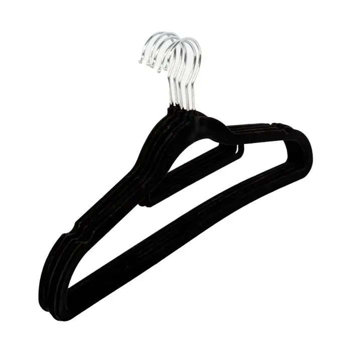 Velvet Hangers, Black, 5 Pieces (Pack of 2)