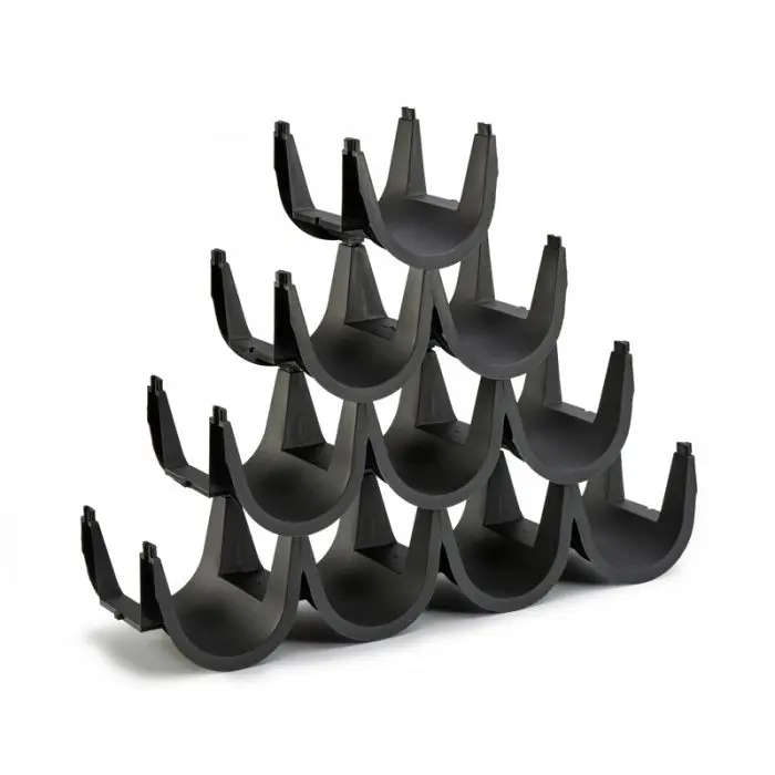 10 Bottle Holder, Black, Plastic