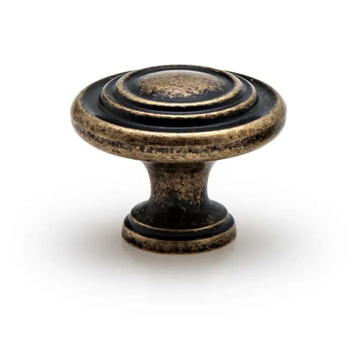 Double Scroll Knob, Antique Brass, 32mm (Pack of 5)