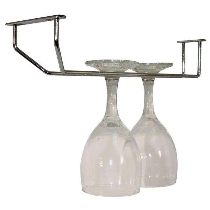 Glass Holder, Chrome Plated, 1 Row (Pack of 2)
