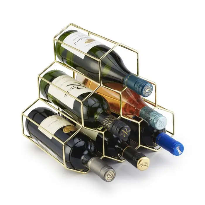 6 Bottle Holder, Brushed Gold