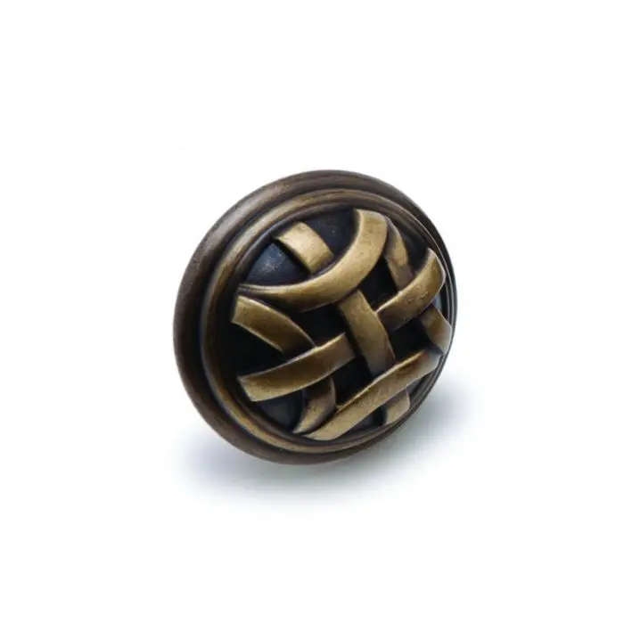 Weave Knob, Antique Brass, 30mm (Pack of 10)