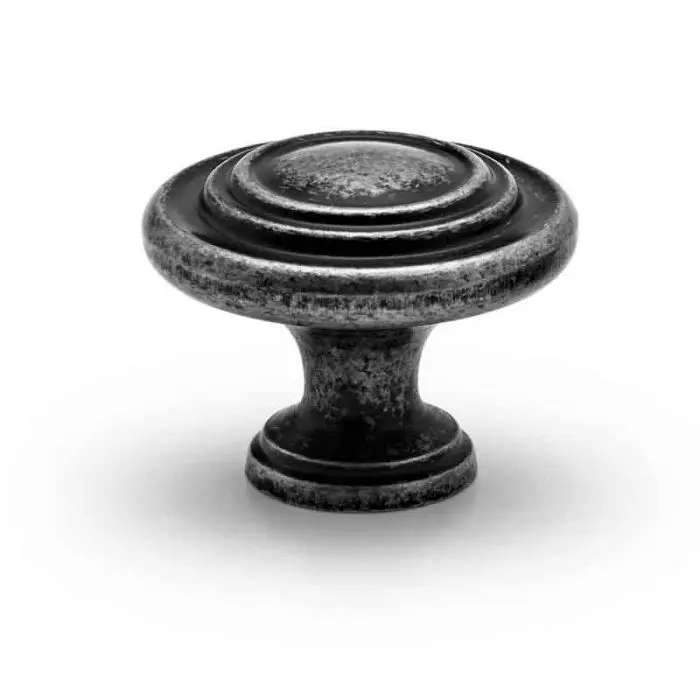 Double Scroll Knob, Antique Pewter, 32mm (Pack of 5)