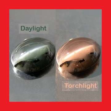 Alexandrite Cat`s Eye (Untreated) - Colour Change Oval Cabochon - 0.57cts