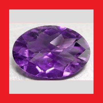 AMETHYST - Intense Purple Oval Shape Double Sided Chequerboard Facet - 0.45cts