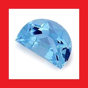 AQUAMARINE - FINE MEDIUM BLUE HALF OVAL FACET - 0.24cts