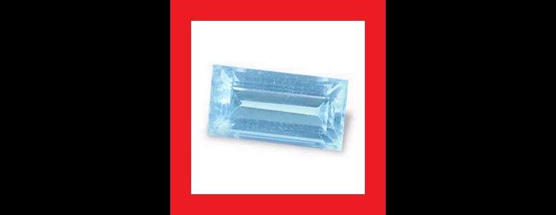 AQUAMARINE - MEDIUM BLUE BAGUETTE FACET - 0.13cts