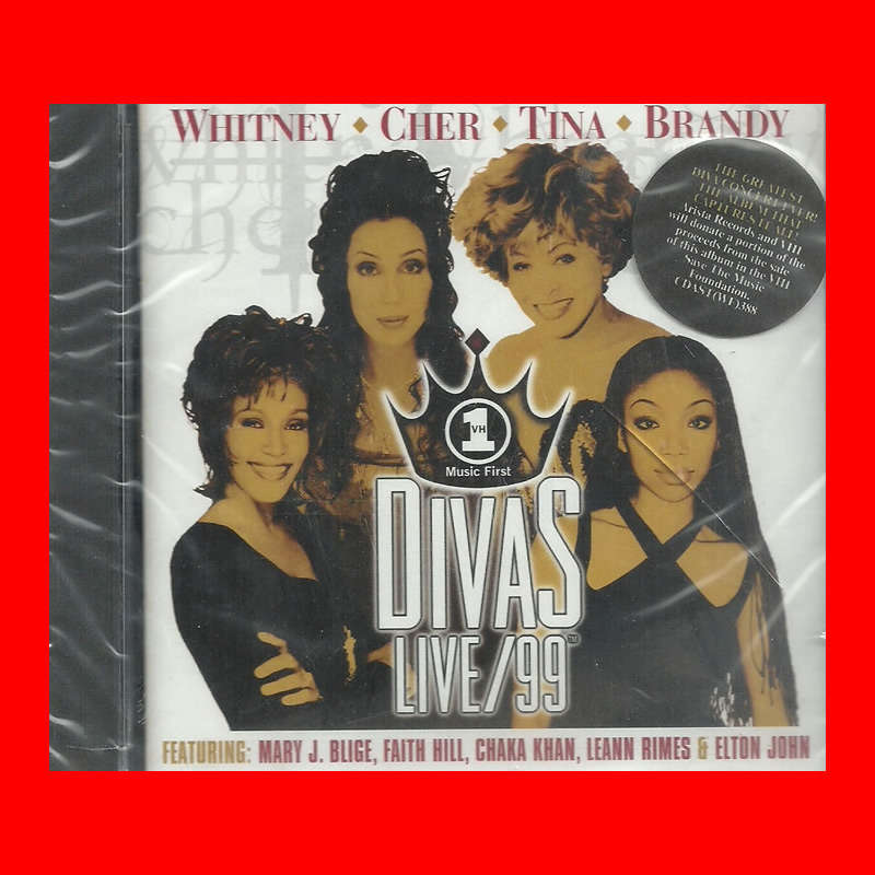 MUSIC CD - VH1 DIVAS LIVE/99 WHITNEY.CHER.TINA.BRANDY [SEALED]