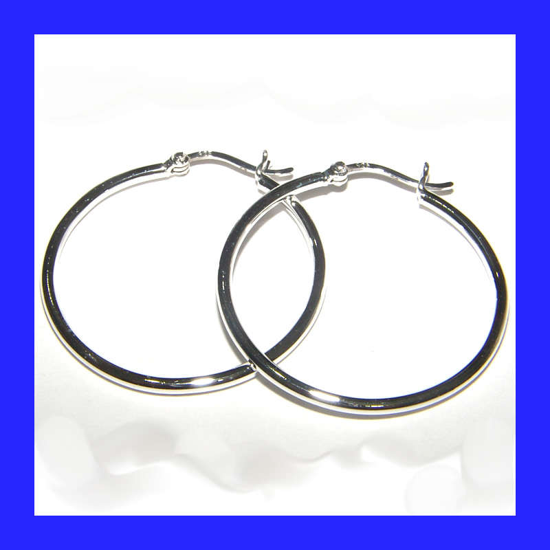 Gorgeous Hoop Earrings in Solid Sterling Silver