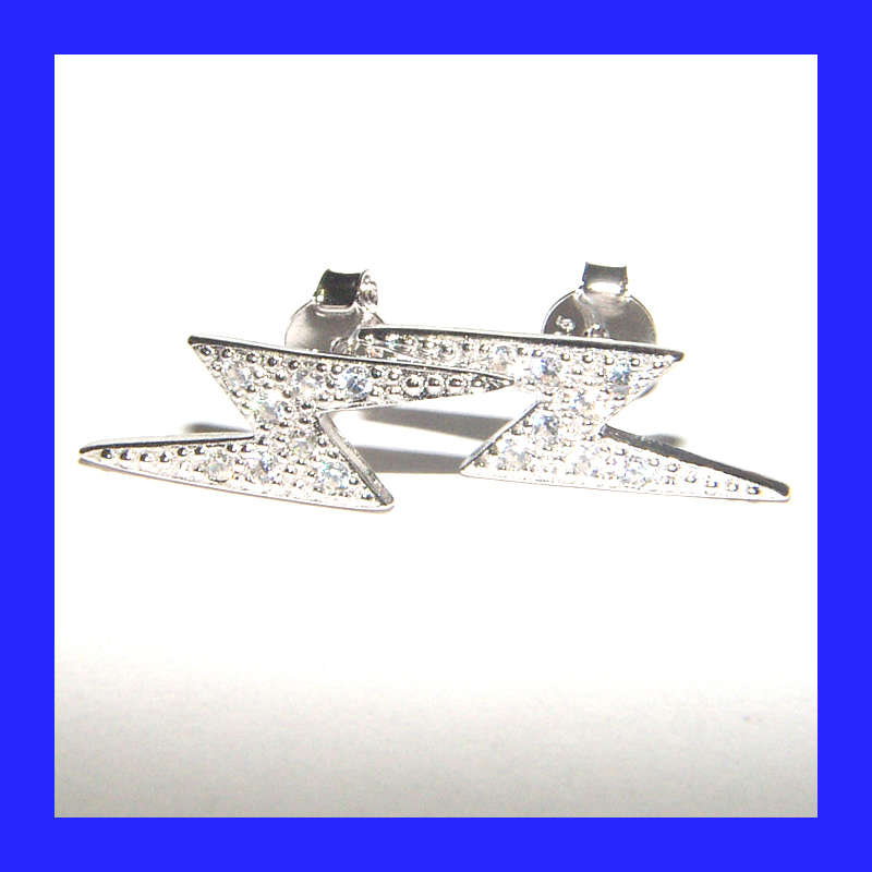Sweet Cubic Zirconia Stud Earrings In Solid Sterling Silver
