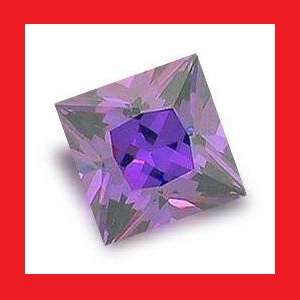 CUBIC ZIRCONIUM - INTENSE RICH PURPLE PRINCESS CUT - 2.05cts