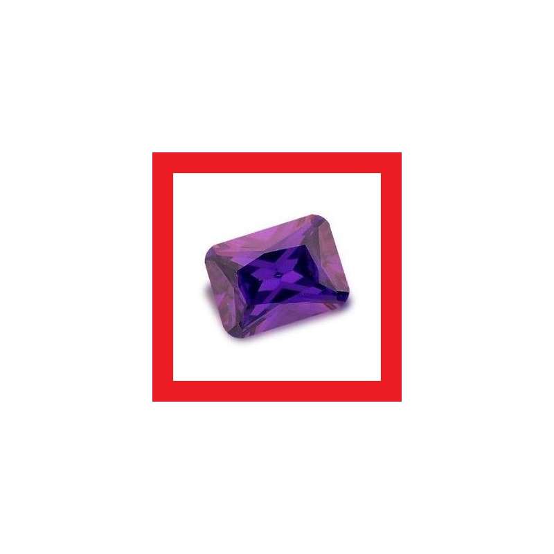 CUBIC ZIRCONIUM - PURPLE OCTAGON PRINCESS FACET - 2.81cts