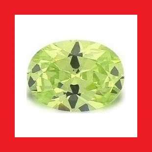 CUBIC ZIRCONIUM - LEMON LIME OVAL FACET - 2.40cts