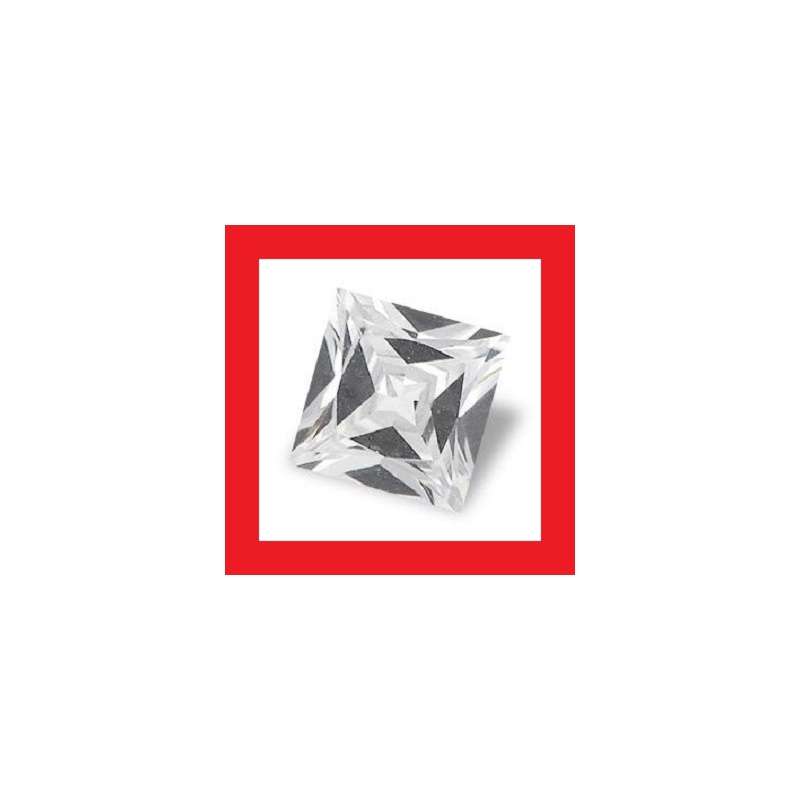 CUBIC ZIRCONIUM - AAA TOP DIAMOND WHITE PRINCESS CUT - 2.98cts