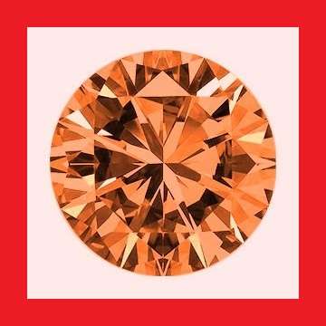 CUBIC ZIRCONIUM - ROCKING ORANGE ROUND DIAMOND CUT - 3.38cts