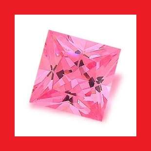 CUBIC ZIRCONIUM - PINK ICE PRINCESS CUT - 2.04cts