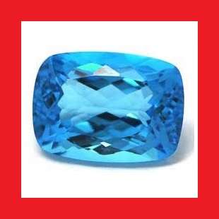 CUBIC ZIRCONIUM - SWISS BLUE CUSHION CUT - 2.43cts