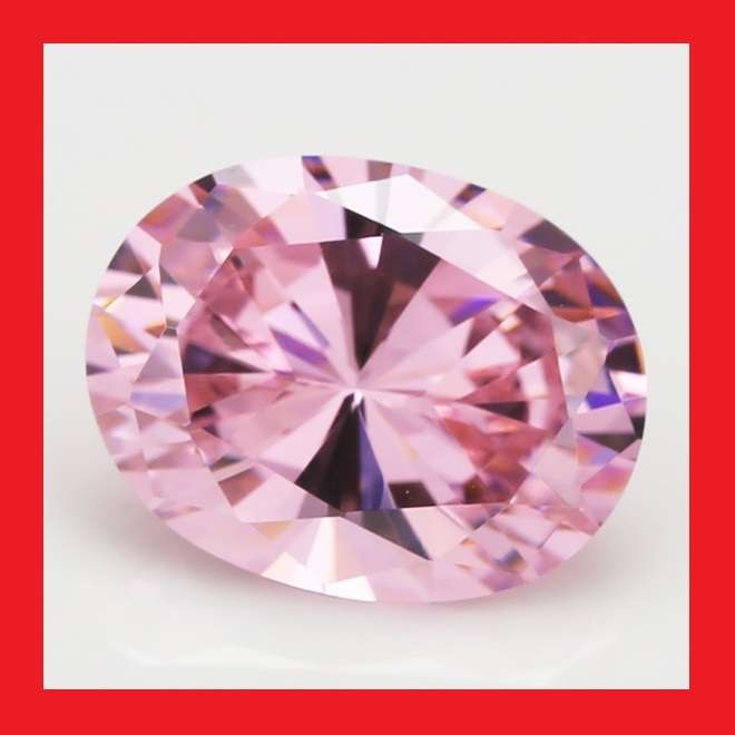 CUBIC ZIRCONIUM - PINK ICE OVAL FANCY CUT - 27.21cts