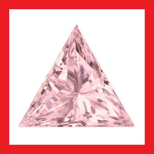 CUBIC ZIRCONIUM - BRIGHT PINK TRIANGLE CUT - 3.81cts