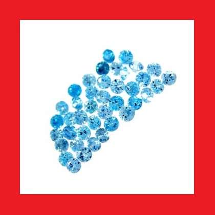CUBIC ZIRCONIUM PARCEL OF 40 - SWISS BLUE ROUND FACET - 2.65cts