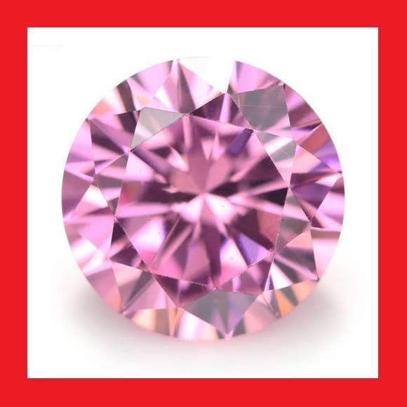 CUBIC ZIRCONIUM - PINK ICE ROUND BRILLIANT CUT - 6.01cts