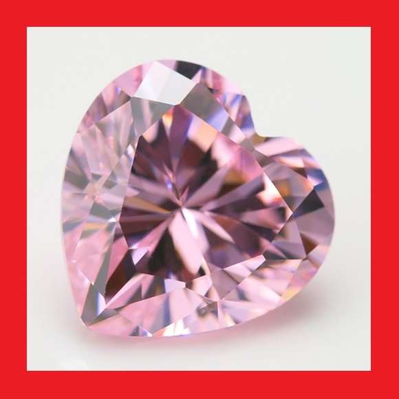 CUBIC ZIRCONIUM - PINK ICE HEART FACET - 15.05cts