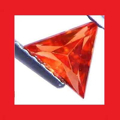 CUBIC ZIRCONIUM - Orange Faceted Triangle Shape - 0.33cts