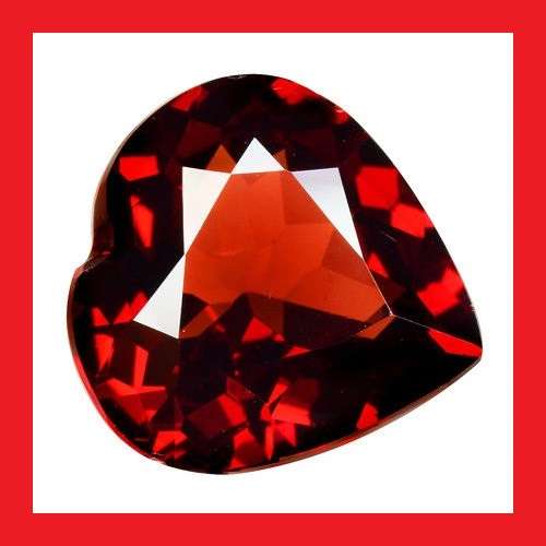 CUBIC ZIRCONIUM - REDDISH ORANGE HEART FACET - 0.42cts