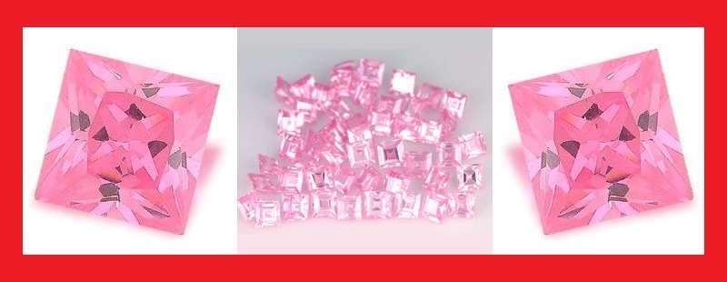 CUBIC ZIRCONIUM - NICE PINK SQUARE FACET - 0.36cts